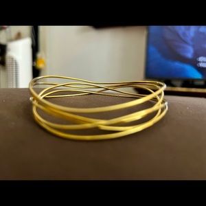 Tiffany & Co 18k Yellow Gold Elsa Peretti Wave Five Row Bangle Bracelet.